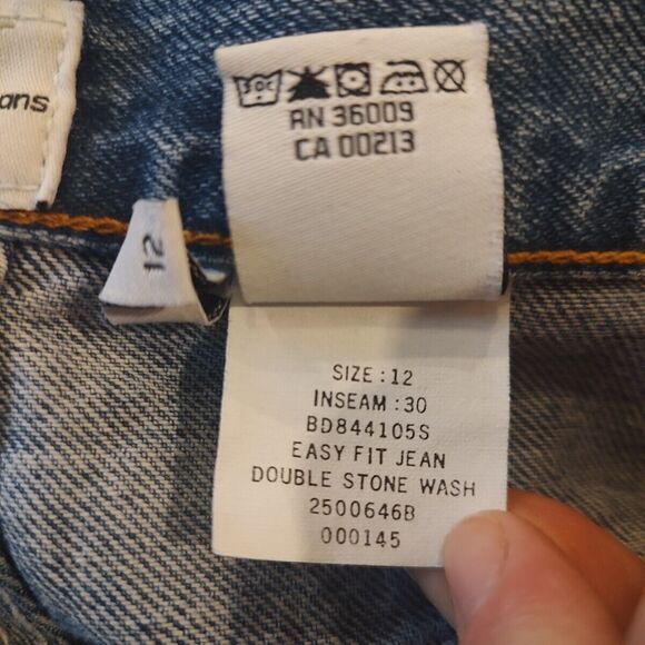 Calvin Klein Jeans Women 12 Double Stone Wash Mom Easy Fit Zipper Fly Straight - Picture 12 of 13